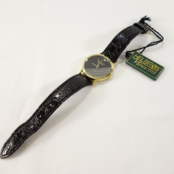 Vintage 80s Helbros Invincible Diamond Quartz Mens Watch New Battery - Picture 2 of 8